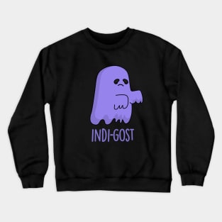 Indi-gost Cute Halloween Indigo Ghost Pun Crewneck Sweatshirt